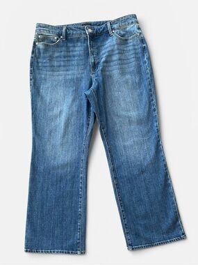 Talbots Barely Boot Jean Curvy Bootcut Jeans Sz 18 High Rise Medium Blue Wash